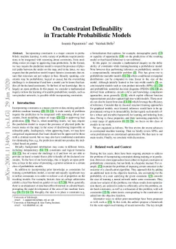 On Constraint Definability in Tractable Probabilistic Models