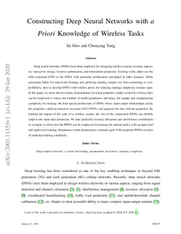 Constructing Deep Neural Networks with a Priori Knowledge of Wireless
  Tasks