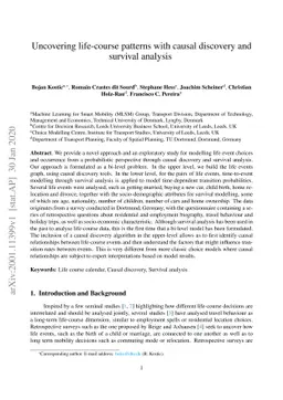 Uncovering life-course patterns with causal discovery and survival
  analysis