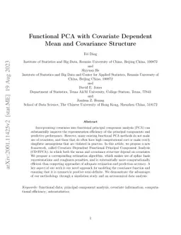 Functional PCA with Covariate Dependent Mean and Covariance Structure