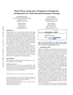 Don't Parse, Generate! A Sequence to Sequence Architecture for
  Task-Oriented Semantic Parsing