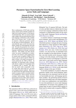 Parameter Space Factorization for Zero-Shot Learning across Tasks and
  Languages