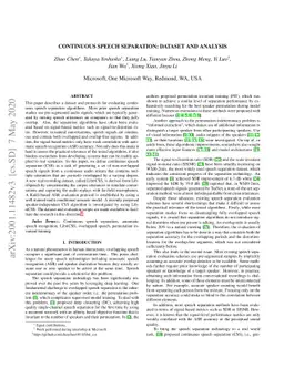 Continuous speech separation: dataset and analysis
