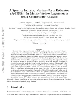 A Sparsity Inducing Nuclear-Norm Estimator (SpINNEr) for Matrix-Variate
  Regression in Brain Connectivity Analysis