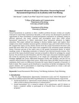 Unwanted Advances in Higher Education: Uncovering Sexual Harassment
  Experiences in Academia with Text Mining