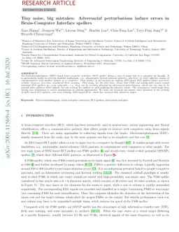 Tiny noise, big mistakes: Adversarial perturbations induce errors in
  Brain-Computer Interface spellers