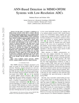 ANN-Based Detection in MIMO-OFDM Systems with Low-Resolution ADCs