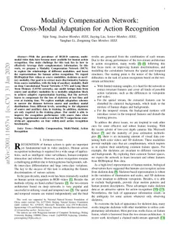 Modality Compensation Network: Cross-Modal Adaptation for Action
  Recognition