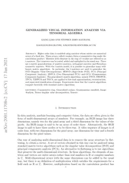 Generalized Visual Information Analysis via Tensorial Algebra