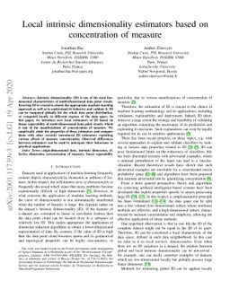 Local intrinsic dimensionality estimators based on concentration of
  measure