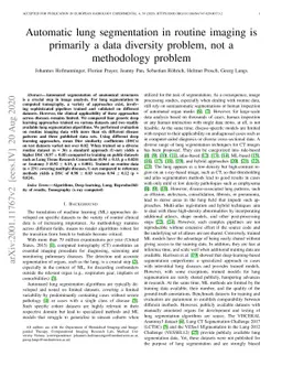 Automatic lung segmentation in routine imaging is primarily a data
  diversity problem, not a methodology problem
