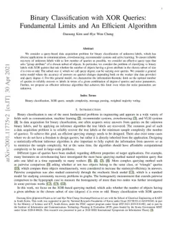 Binary Classification with XOR Queries: Fundamental Limits and An
  Efficient Algorithm