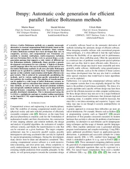 lbmpy: Automatic code generation for efficient parallel lattice
  Boltzmann methods