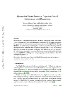 Quaternion-Valued Recurrent Projection Neural Networks on Unit
  Quaternions