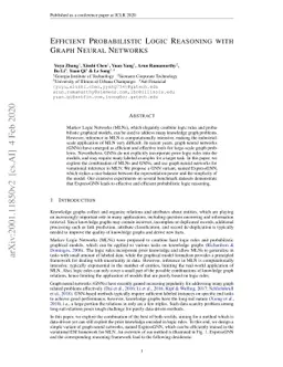 Efficient Probabilistic Logic Reasoning with Graph Neural Networks