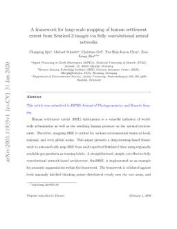 A framework for large-scale mapping of human settlement extent from
  Sentinel-2 images via fully convolutional neural networks