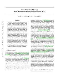 Causal Structure Discovery from Distributions Arising from Mixtures of
  DAGs