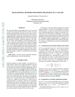 Bayes-optimal Methods for Finding the Source of a Cascade