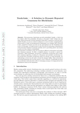Tenderbake -- A Solution to Dynamic Repeated Consensus for Blockchains