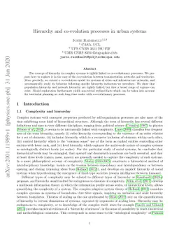 Hierarchy and co-evolution processes in urban systems