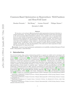 Consensus-Based Optimization on Hypersurfaces: Well-Posedness and
  Mean-Field Limit
