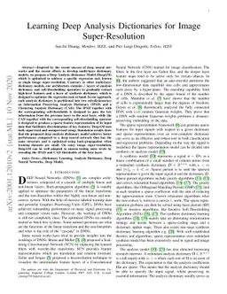 Learning Deep Analysis Dictionaries for Image Super-Resolution