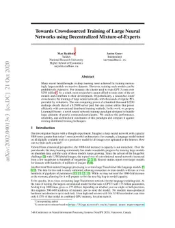 Towards Crowdsourced Training of Large Neural Networks using
  Decentralized Mixture-of-Experts