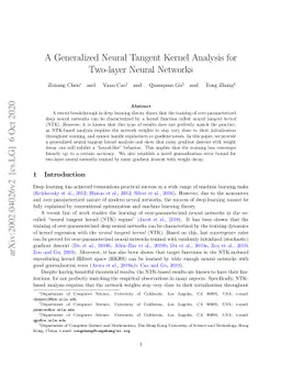 A Generalized Neural Tangent Kernel Analysis for Two-layer Neural
  Networks