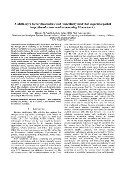 A Multi-layer hierarchical inter-cloud connectivity model for sequential
  packet inspection of tenant sessions accessing BI as a service