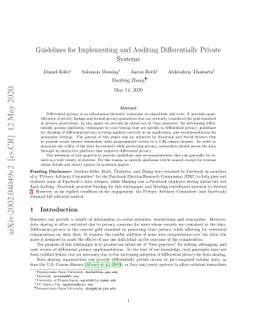 Guidelines for Implementing and Auditing Differentially Private Systems