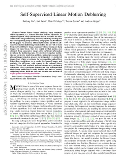 Self-Supervised Linear Motion Deblurring