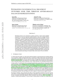 Estimating Counterfactual Treatment Outcomes over Time Through
  Adversarially Balanced Representations
