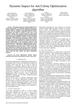 Dynamic Impact for Ant Colony Optimization algorithm