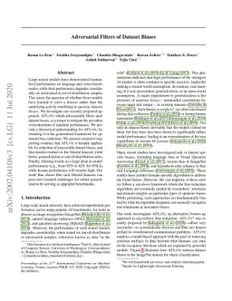 Adversarial Filters of Dataset Biases