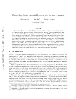 Connecting GANs, MFGs, and OT