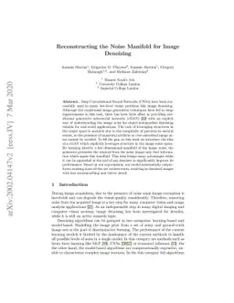 Reconstructing the Noise Manifold for Image Denoising