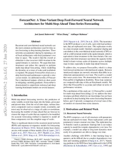 ForecastNet: A Time-Variant Deep Feed-Forward Neural Network
  Architecture for Multi-Step-Ahead Time-Series Forecasting