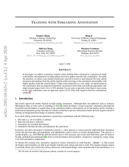 Training with Streaming Annotation