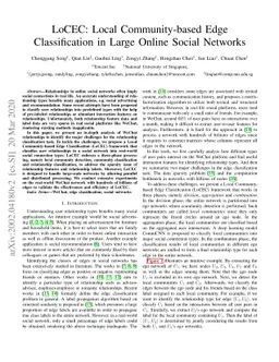 LoCEC: Local Community-based Edge Classification in Large Online Social
  Networks