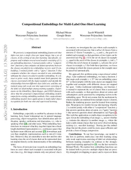 Compositional Embeddings for Multi-Label One-Shot Learning
