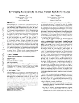 Leveraging Rationales to Improve Human Task Performance