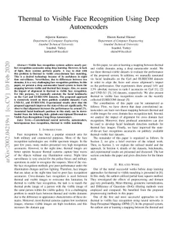 Thermal to Visible Face Recognition Using Deep Autoencoders