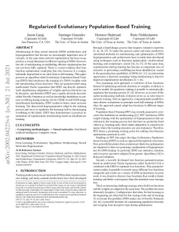 Regularized Evolutionary Population-Based Training