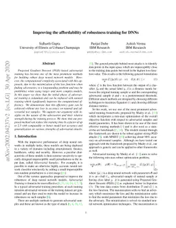 Improving the affordability of robustness training for DNNs
