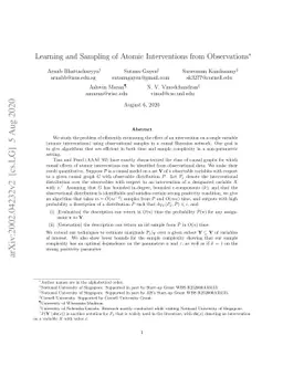 Learning and Sampling of Atomic Interventions from Observations