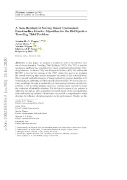 A Non-Dominated Sorting Based Customized Random-Key Genetic Algorithm
  for the Bi-Objective Traveling Thief Problem