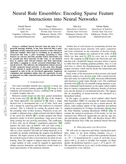 Neural Rule Ensembles: Encoding Sparse Feature Interactions into Neural
  Networks