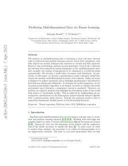 Predicting Multidimensional Data via Tensor Learning