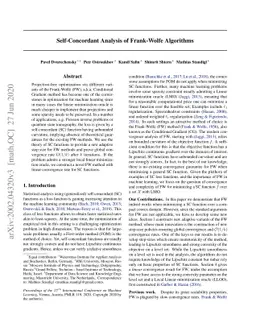 Self-Concordant Analysis of Frank-Wolfe Algorithms