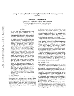 A study of local optima for learning feature interactions using neural
  networks